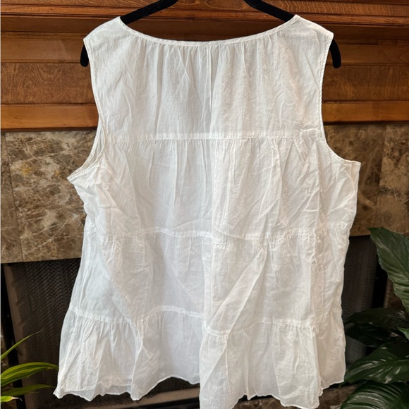 New Talbots White Asymmetrical Notched Collar Blouse - Picture 5 of 5